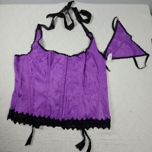 Frederick's of Hollywood dream halter top corset violet vixen corset set Size 44